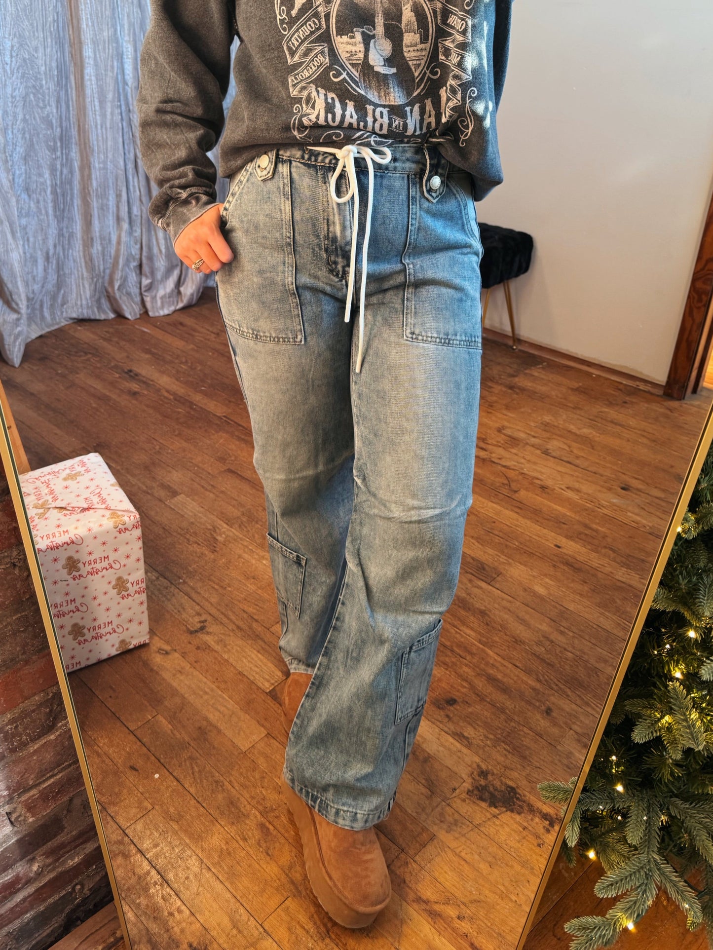 Wide Leg Medium Wash Denim