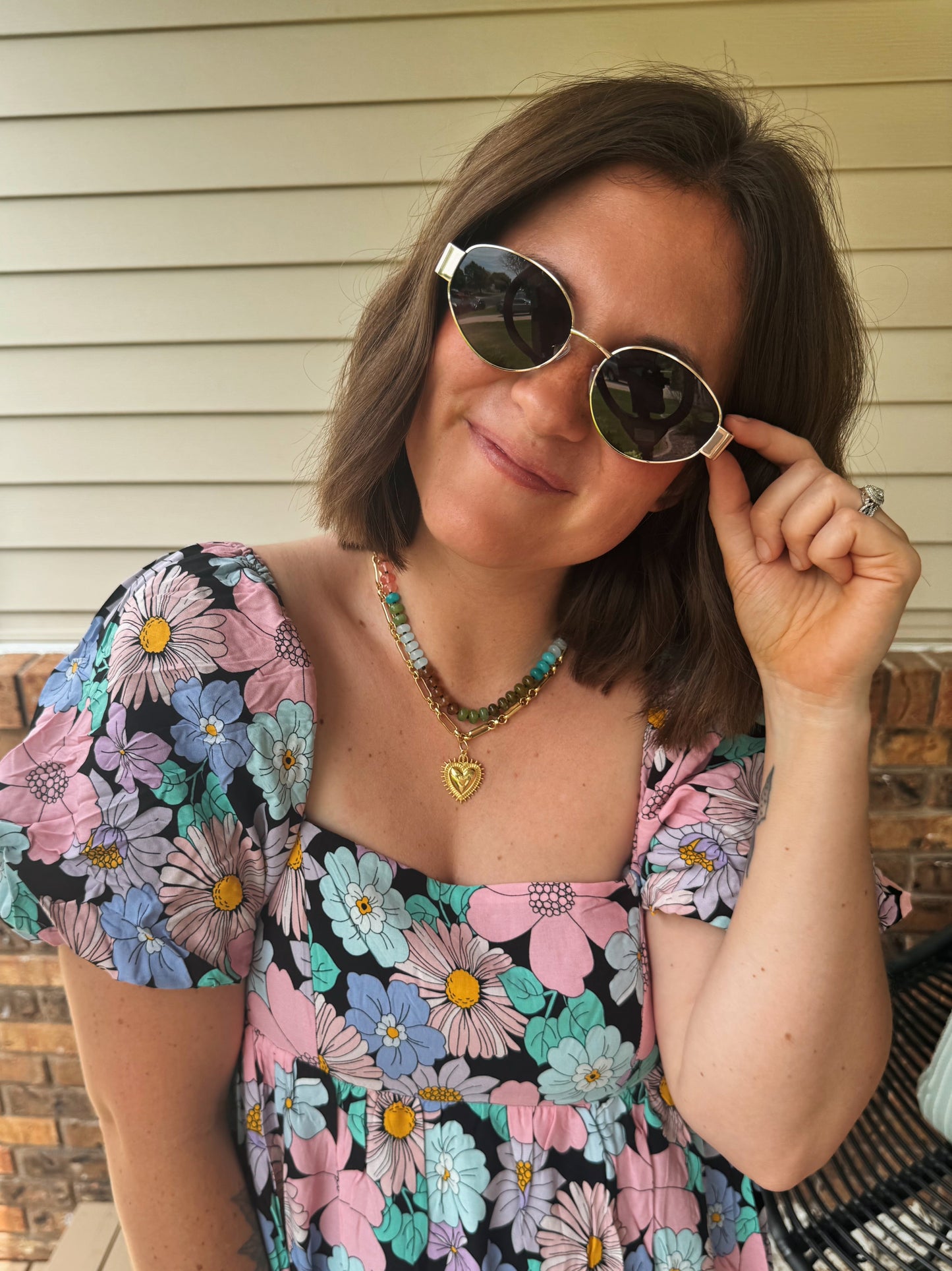Black Floral Print Dress