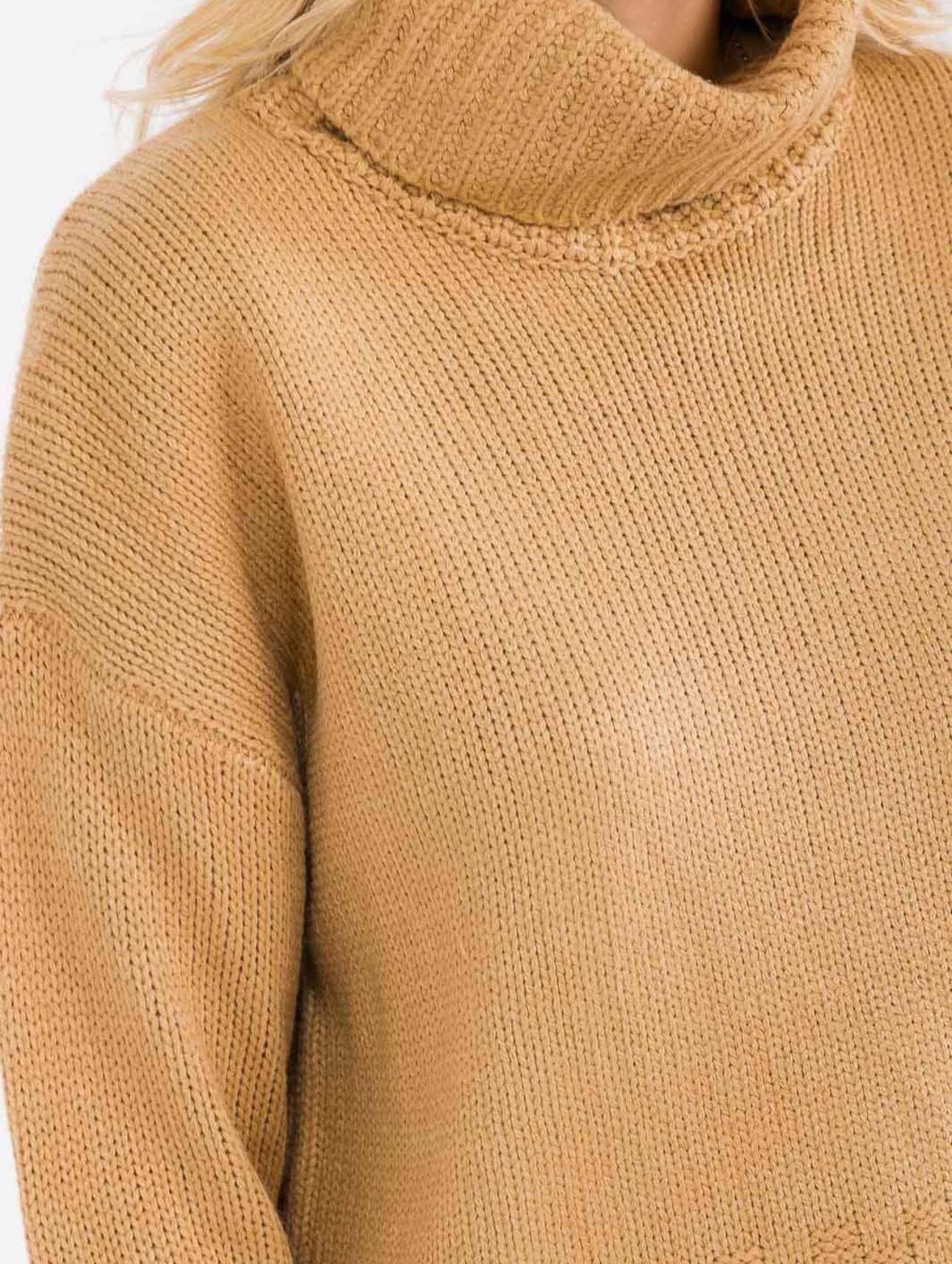 Camel Turtleneck Sweater