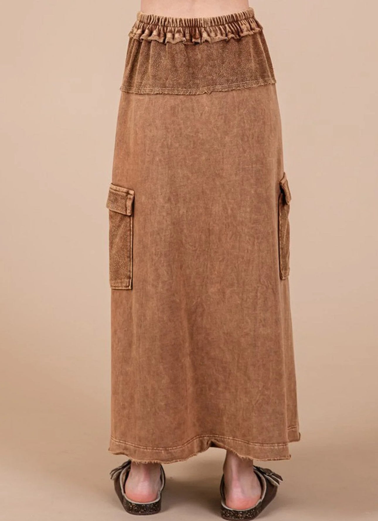 Mocha Mineral Wash Skirt