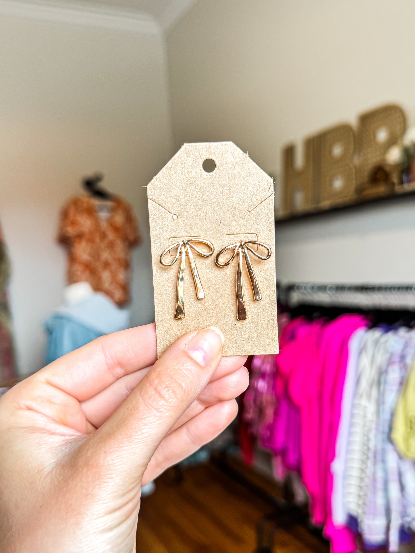 Gold Drapey Bow Earrings