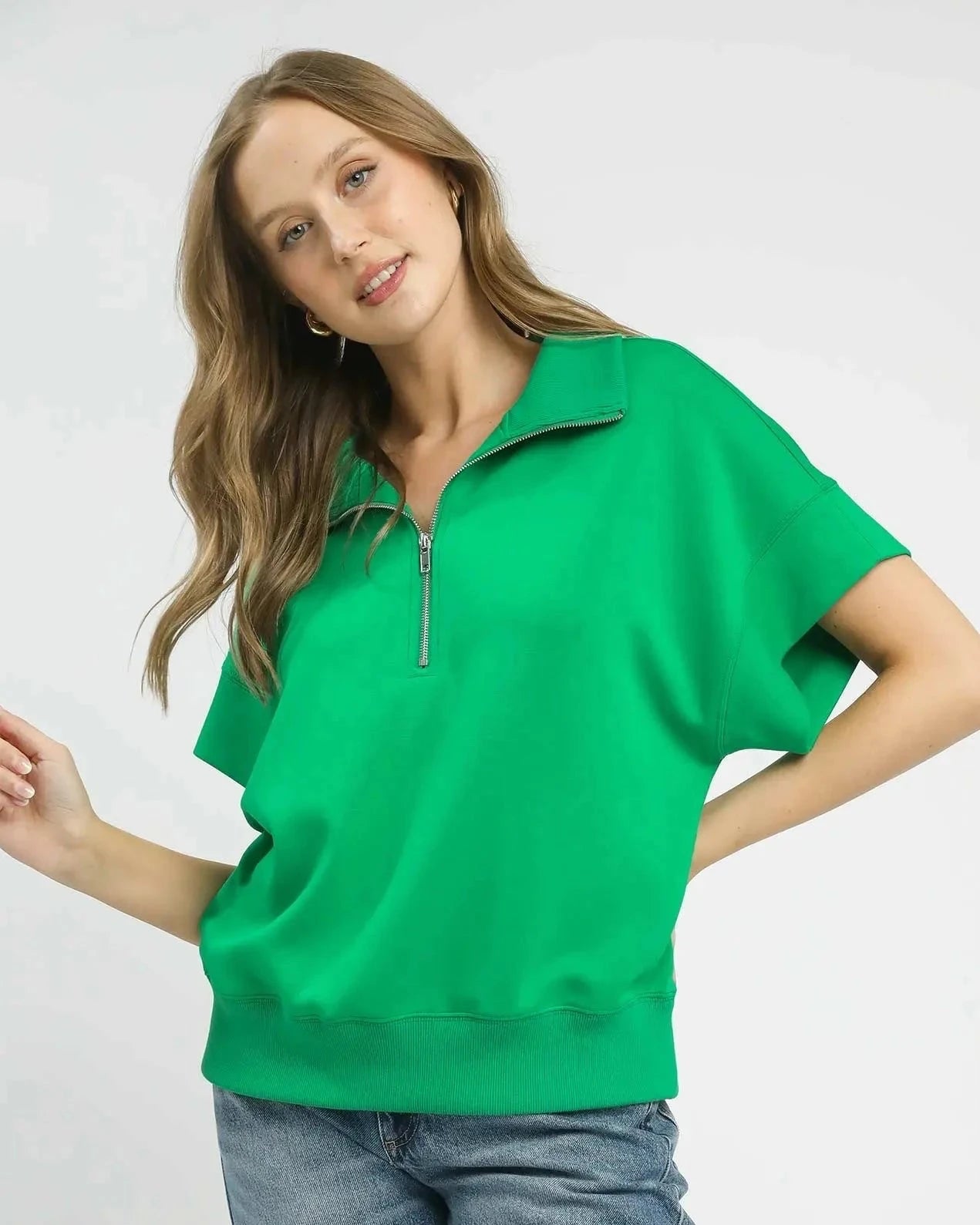 Green Half Zip Pullover