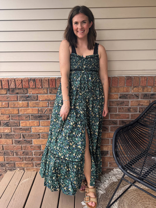 Black Ditsy Floral Dress- 1 S