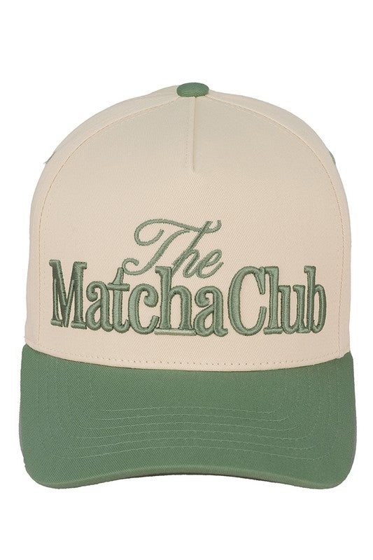 Sage Matcha Club Embroidered Hat