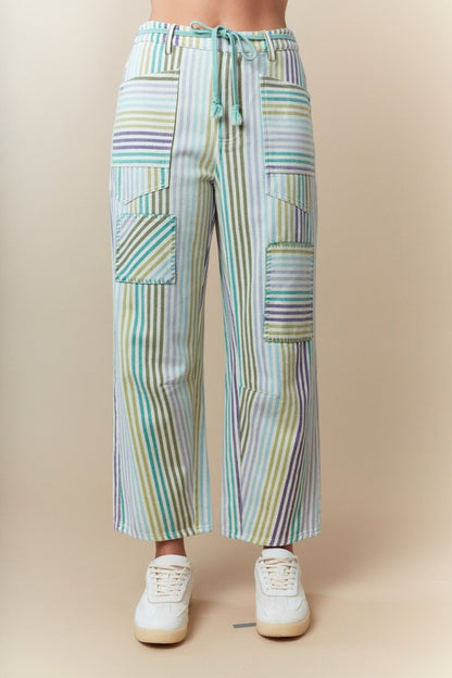 Pin Stripe Barrel Jeans- 1 S