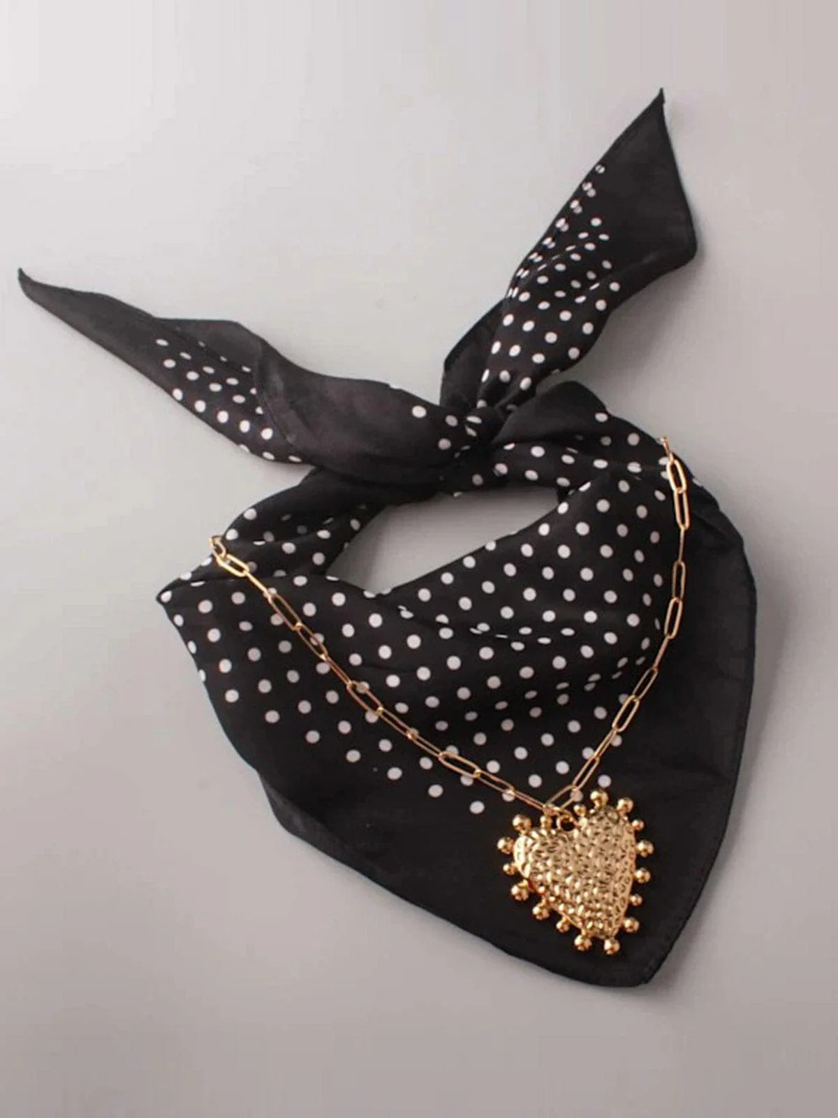 Layered Heart Charm Neck Scarf