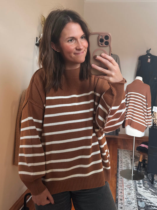 Camel Striped Sweater