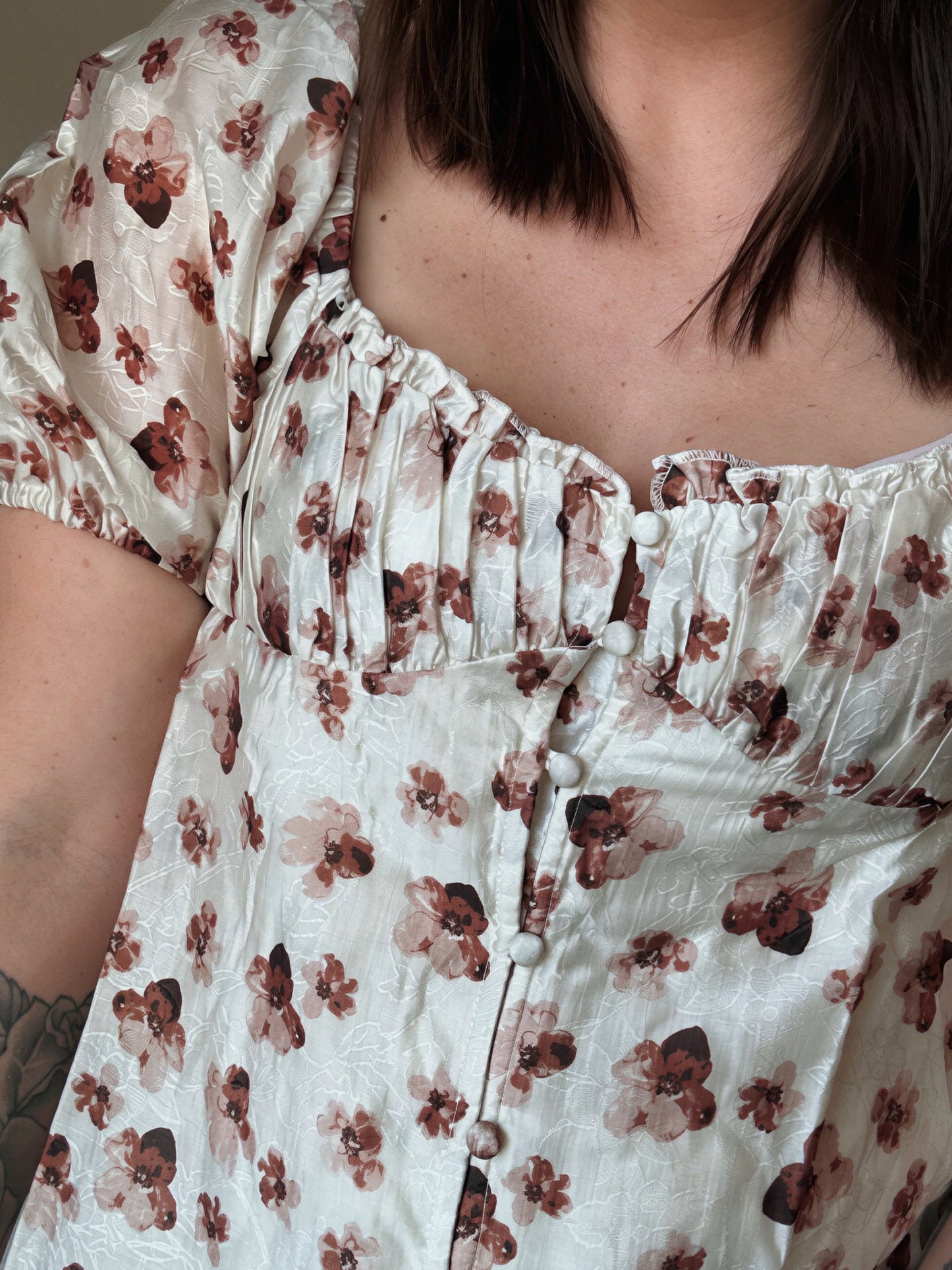 Brown Floral Top