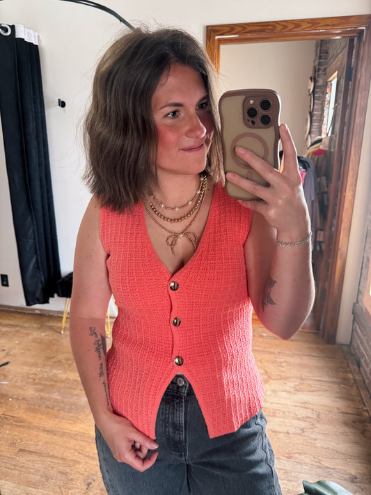 Textured Button Up Tank (2 Colors)