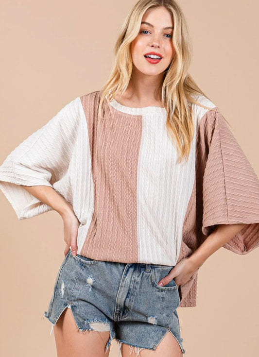 Colorblock Ribbed Top