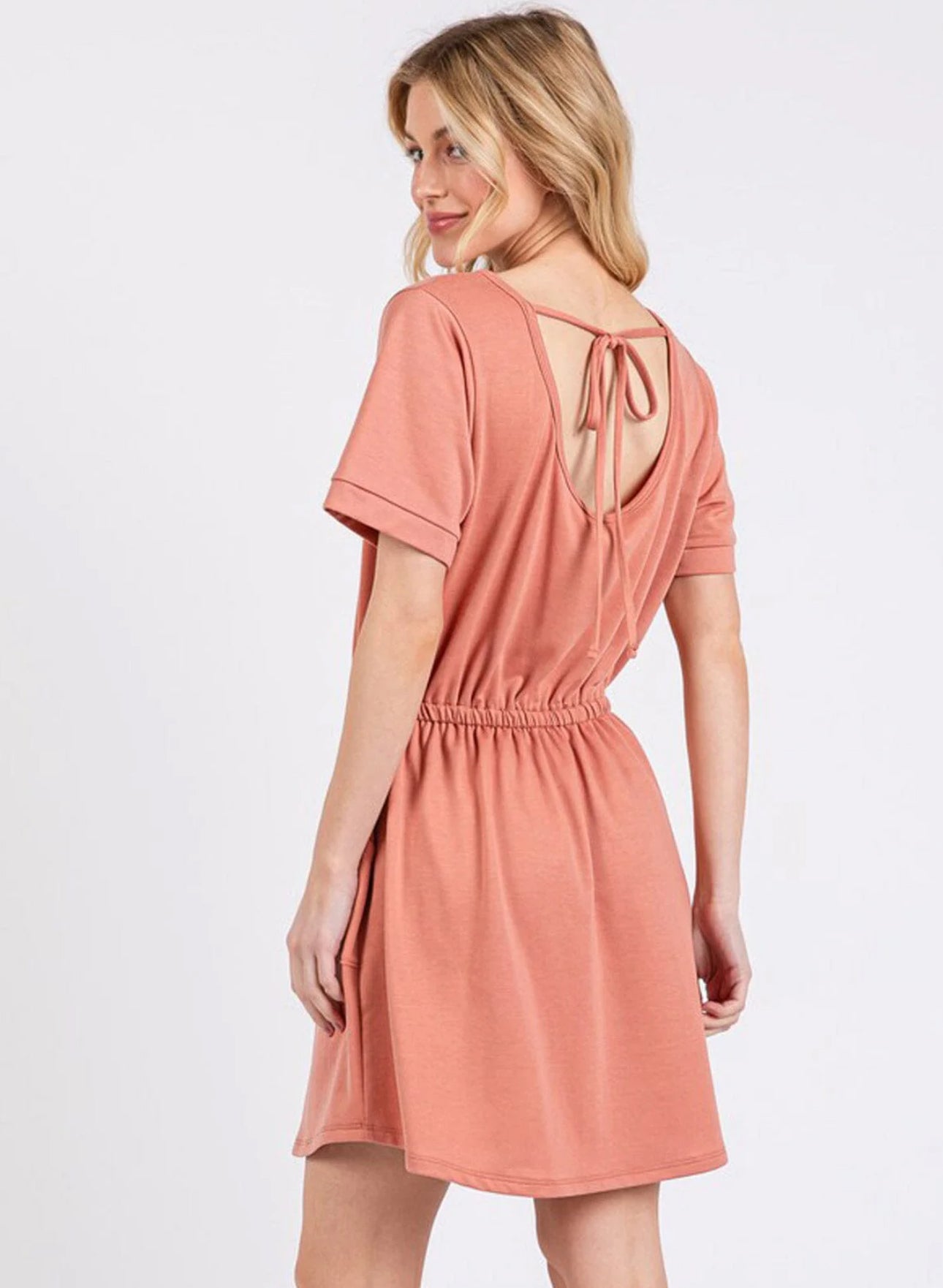 Light Rust Basic Romper Dress