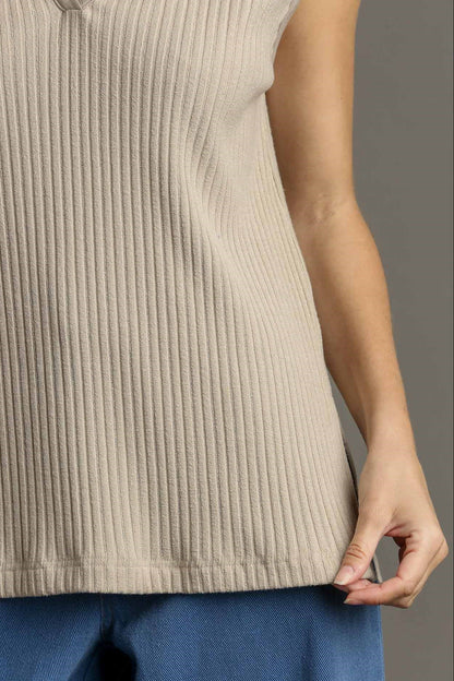 Taupe Ribbed Tank Top