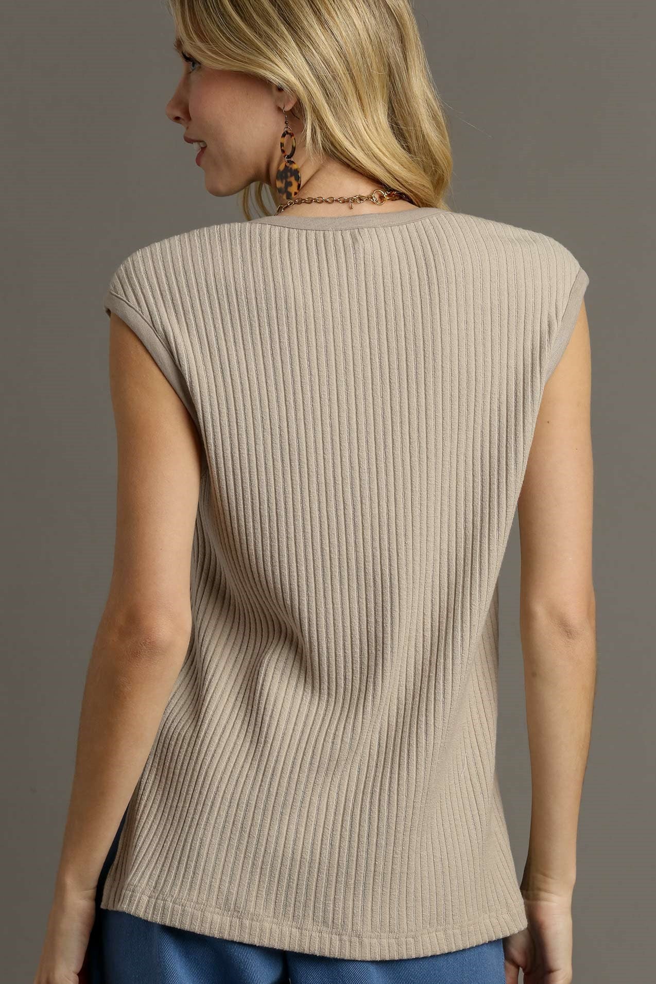 Taupe Ribbed Tank Top