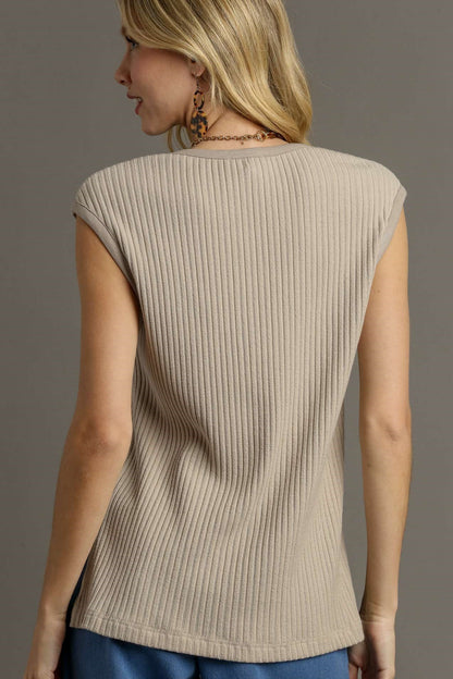Taupe Ribbed Tank Top