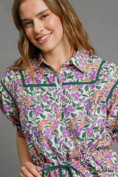 Garden Floral Print Top