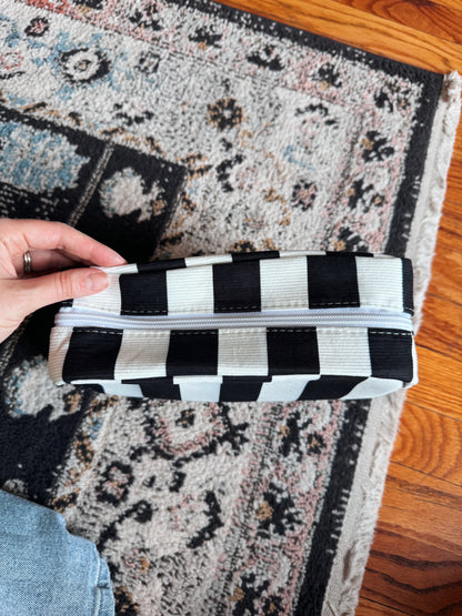 Black Striped Pouch