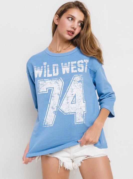 Blue Wild West Vintage Graphic Tee