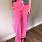 Pink Wide Leg Cargo Pants