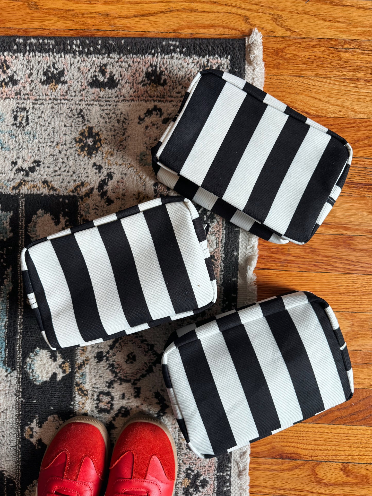 Black Striped Pouch