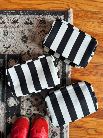 Black Striped Pouch