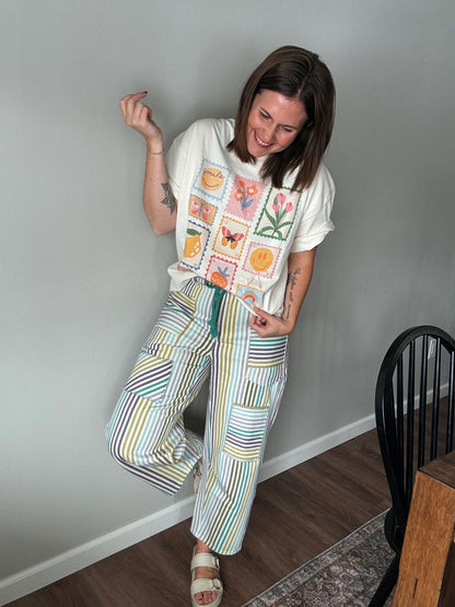 Pin Stripe Barrel Jeans- 1 S