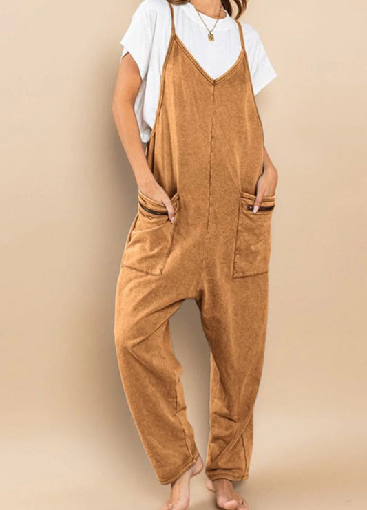 Camel Wide Leg Jumpsuit