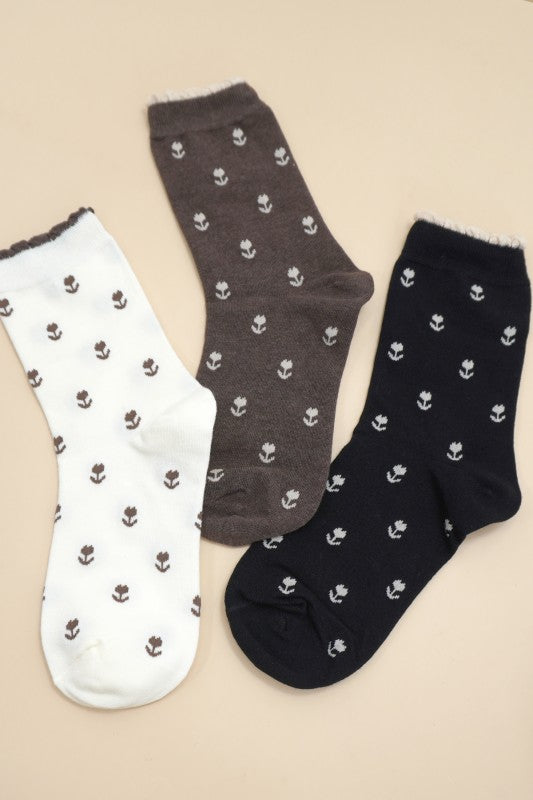 Floral Crew Socks