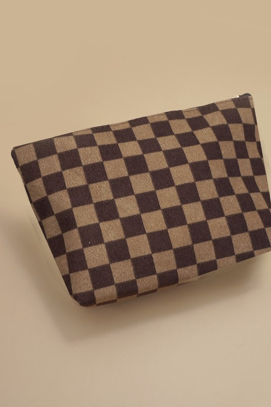 Brown Check Pouch
