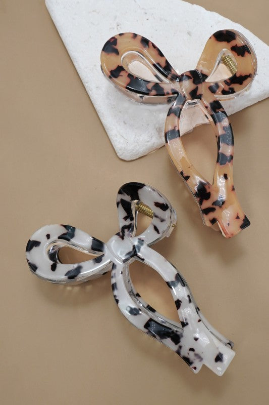 Tortoise Bow Claw Clips