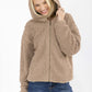 Mocha Hooded Sherpa Jacket