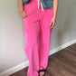 Pink Wide Leg Cargo Pants