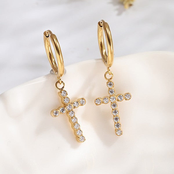 Gold Cross Huggies