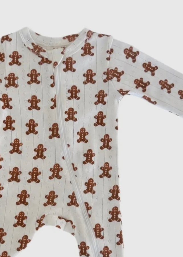 Gingerbread Pointelle Romper