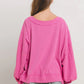 Pink Waffle Knit Top