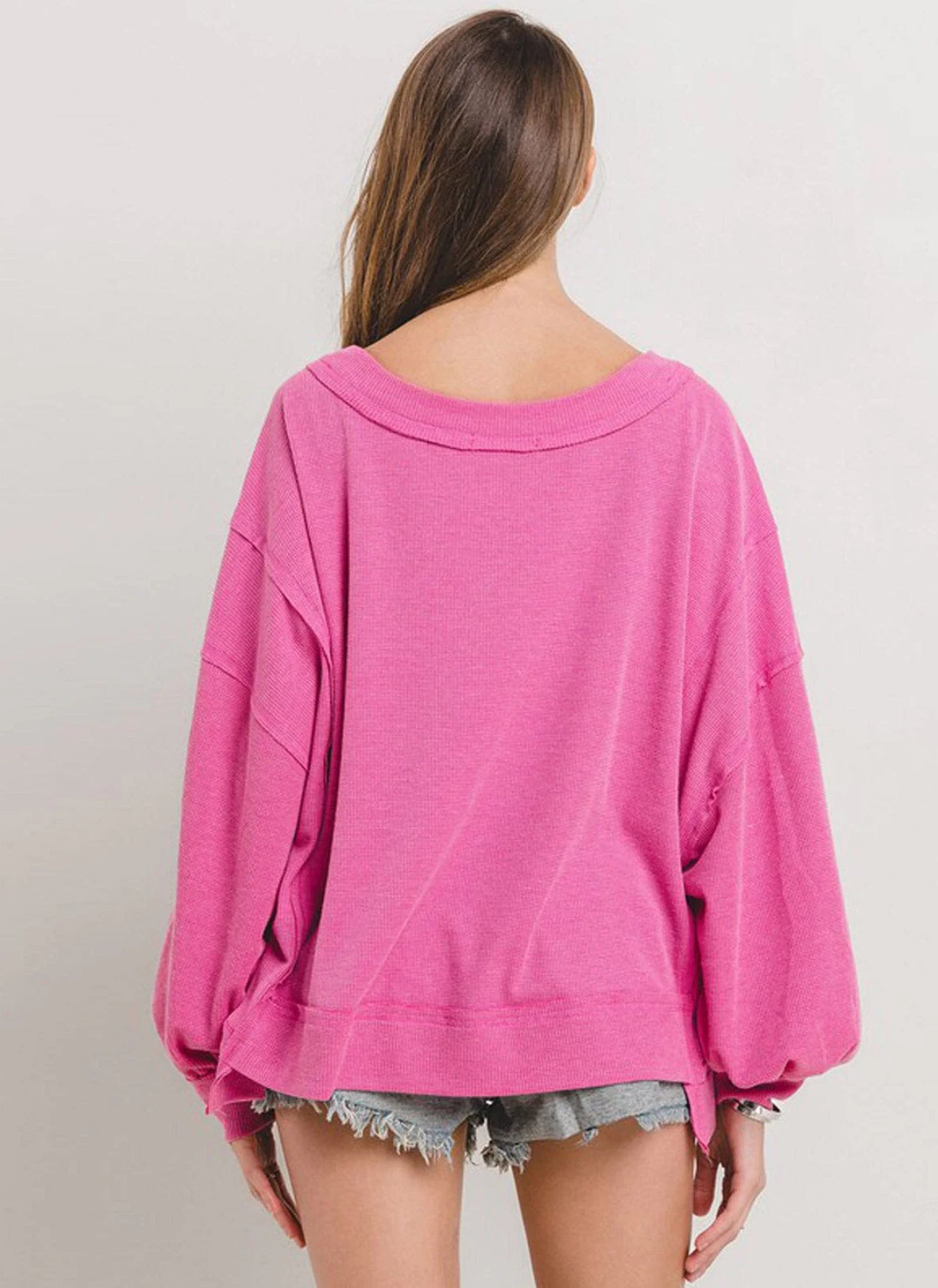 Pink Waffle Knit Top