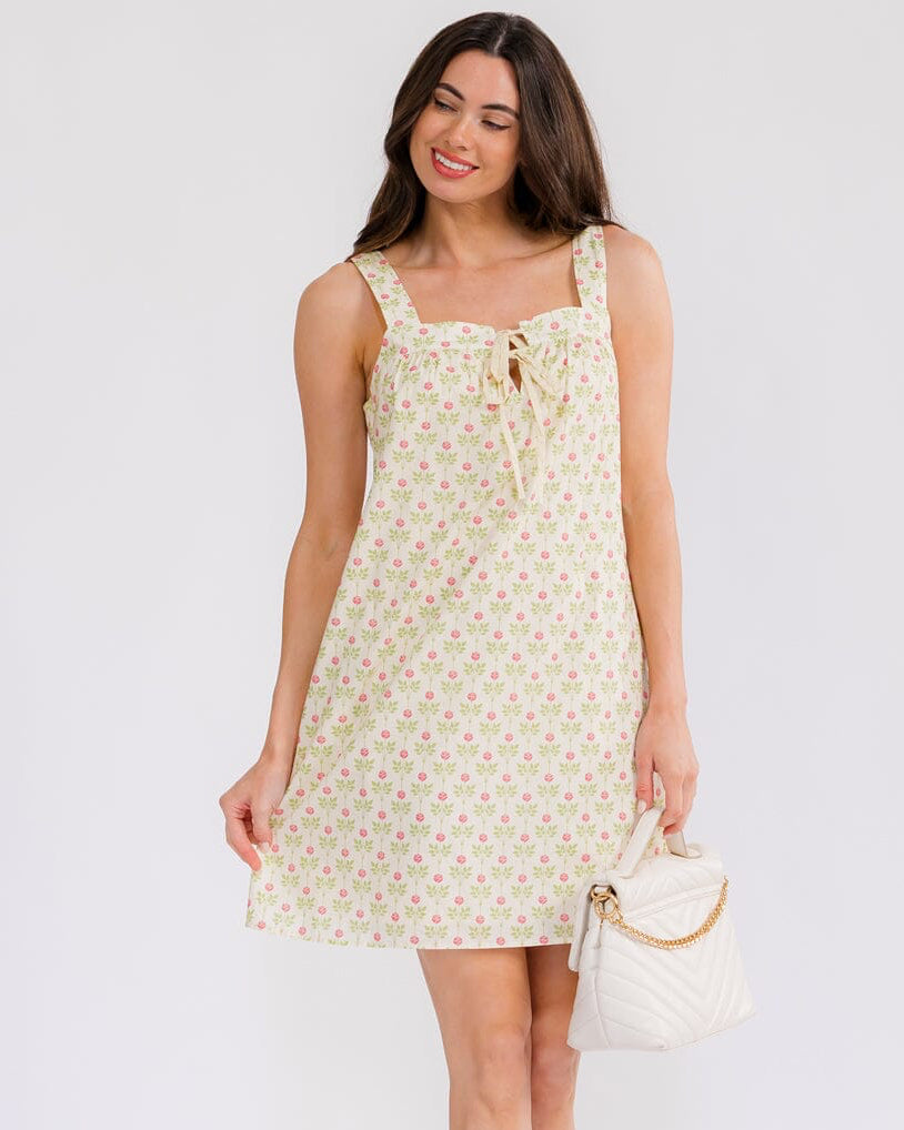 Cream Floral Dress