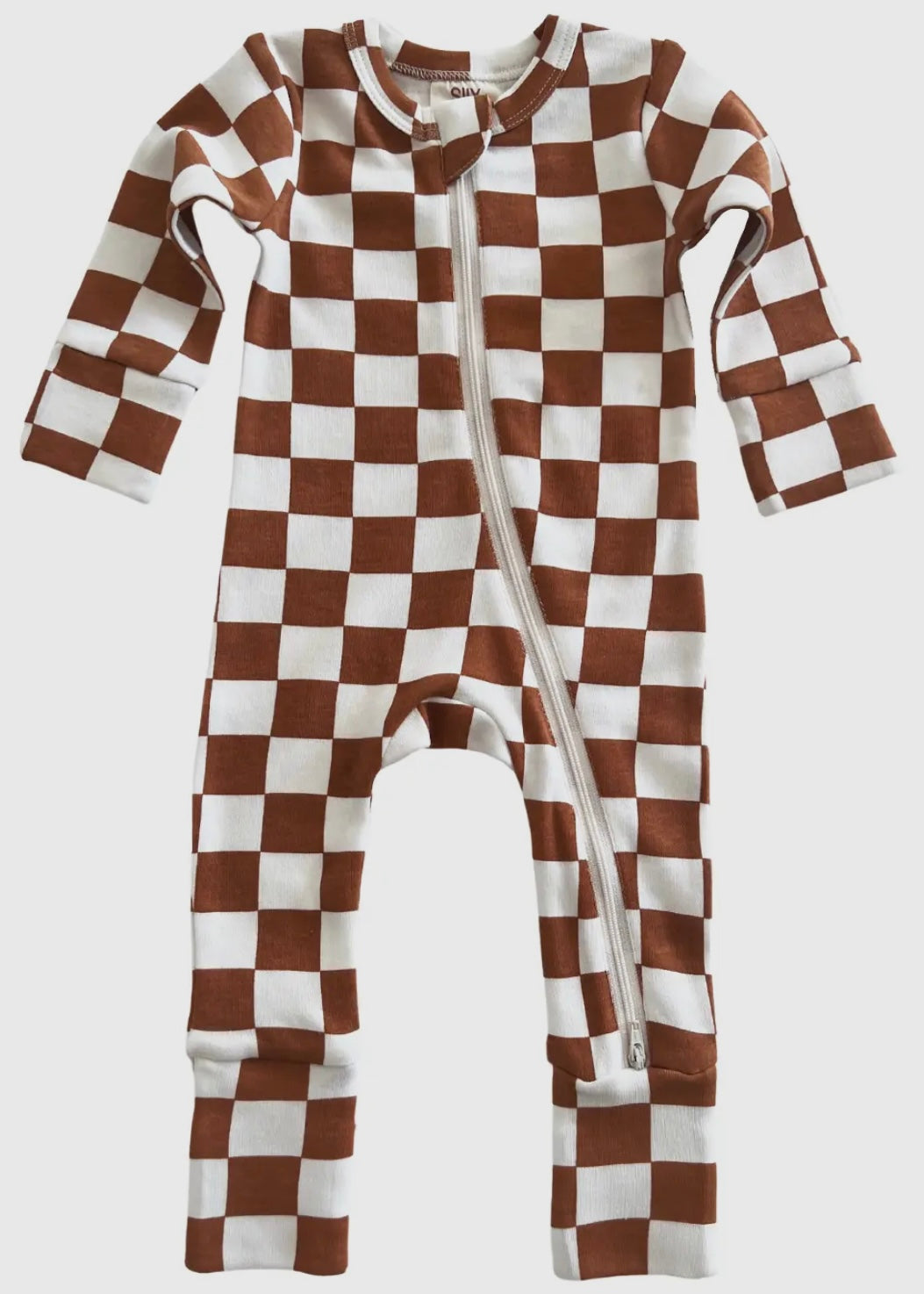 Brown Checkered Romper