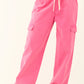 Pink Wide Leg Cargo Pants