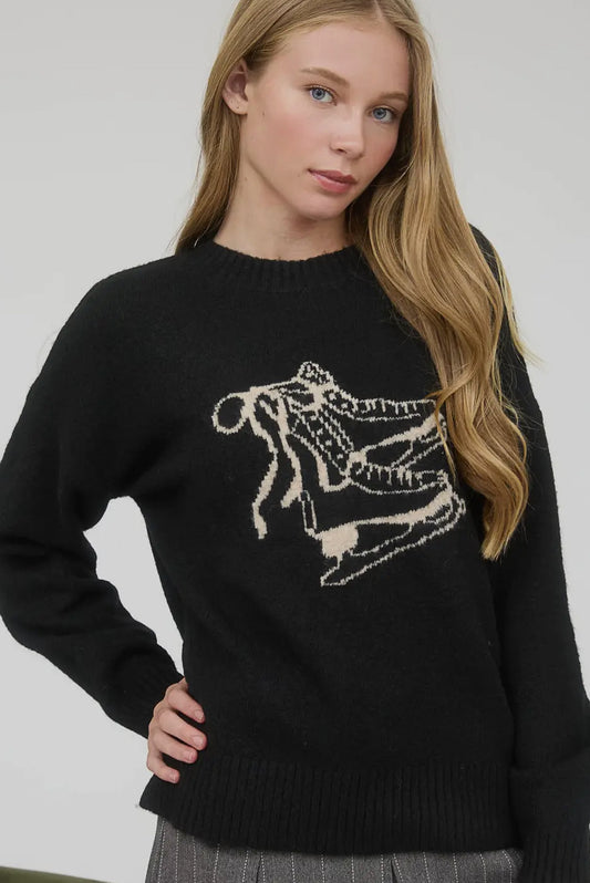 Black Ice Skate Sweater