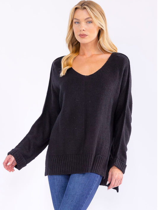 Black Basic Knit Sweater