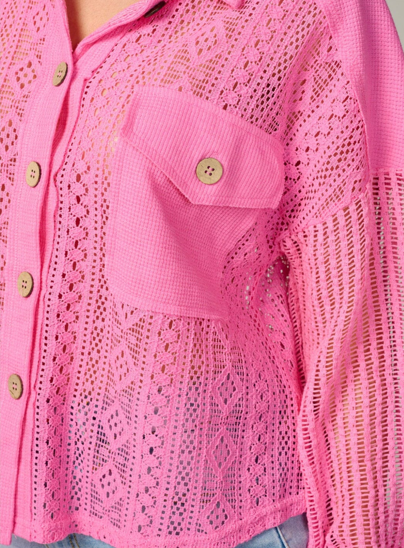 Pink Lace Shacket