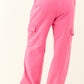 Pink Wide Leg Cargo Pants