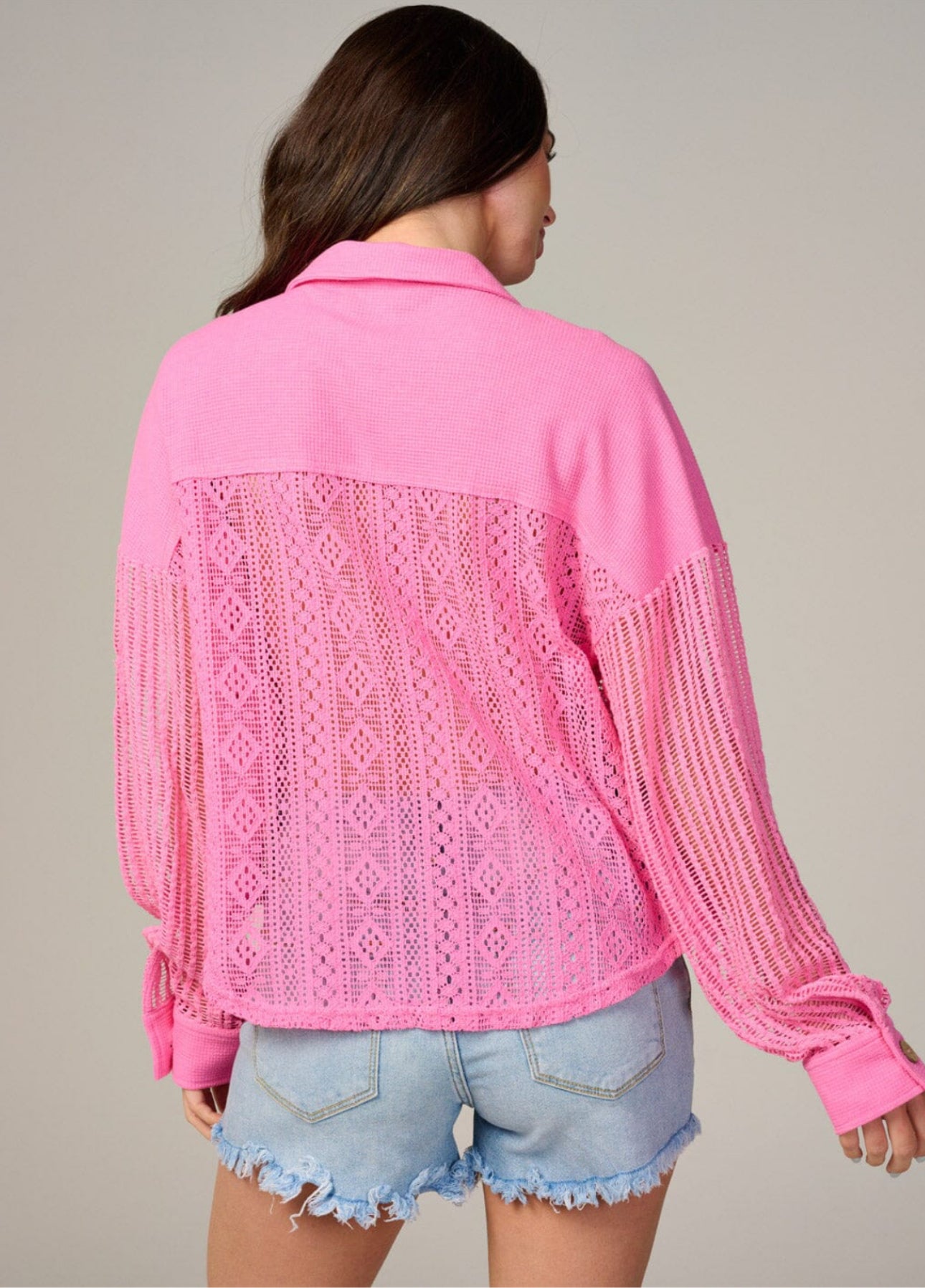 Pink Lace Shacket