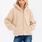Taupe Hooded Sherpa Jacket
