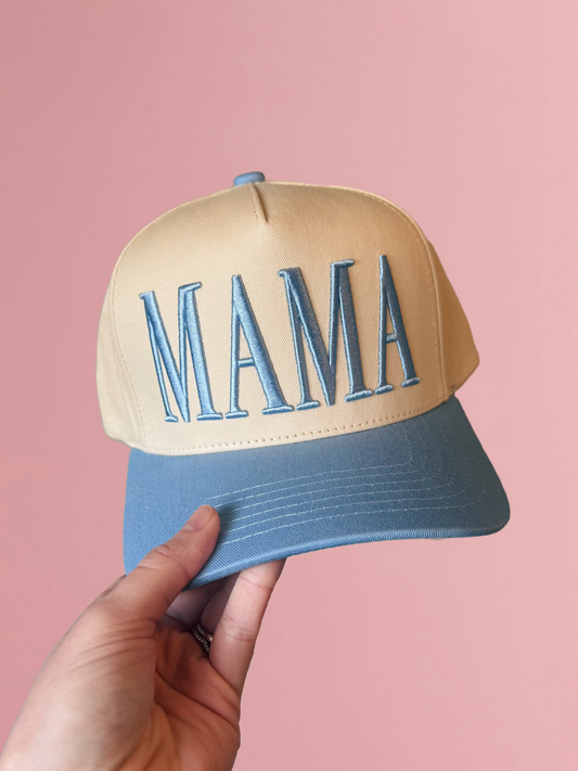 Blue Mama Embroidered Hat
