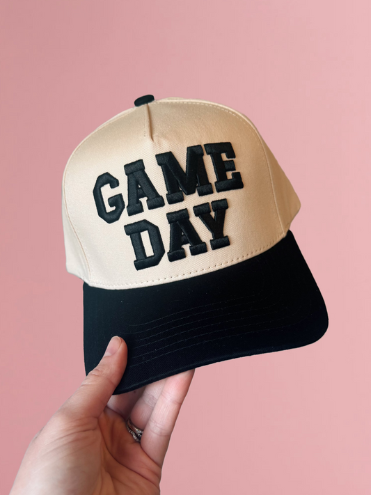 Black Game Day Embroidered Hat