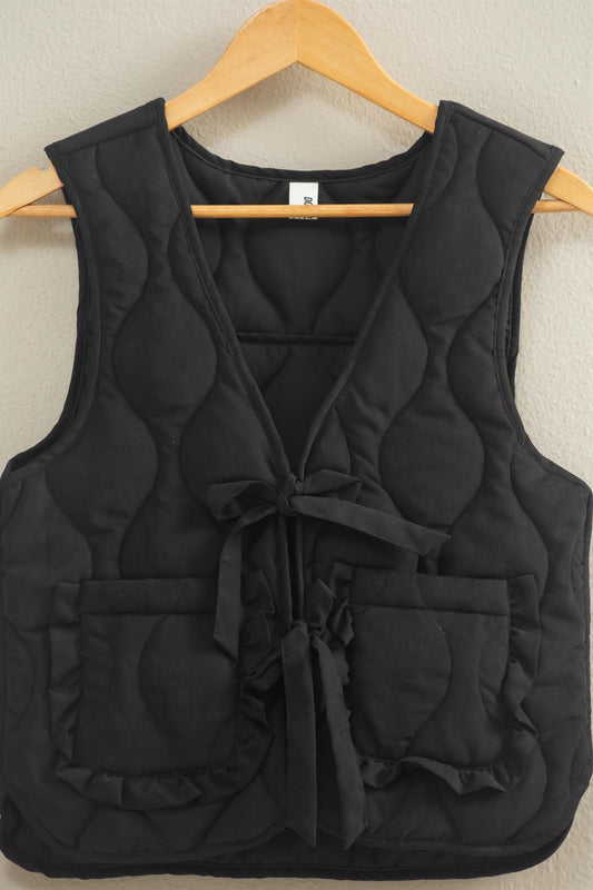 Black Quilted Vest